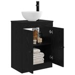vidaXL Meuble de salle de bain avec évier Noir 54 x 35 x 83 cm