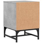 vidaXL Table de chevet avec porte en verre gris béton 35x37x50 cm