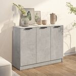 vidaXL Buffet Gris béton 90 5x30x70 cm Bois d'ingénierie