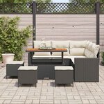 vidaXL Ensemble de canapé de jardin 9 Pièces Noir polyrotin