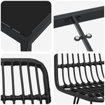 vidaXL Ensemble de salle à manger pour jardin 5 Pièces Noir Poly rotin
