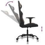 vidaXL Chaise de jeu de massage Noir et taupe Tissu