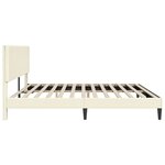 vidaXL Cadre de lit Crème 200 x 200 cm Tissu en velours côtelé