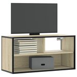 vidaXL Meuble TV chêne sonoma 80x31x39 5 cm bois d'ingénierie et métal