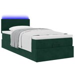 vidaXL Cadre de lit ottoman avec matelas vert foncé 90x190 cm velours