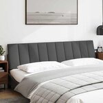 vidaXL Coussin de tête de lit gris foncé 200 cm tissu