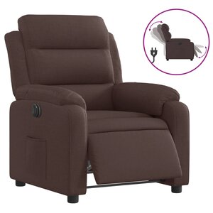 vidaXL Fauteuil inclinable électrique Marron foncé Tissu