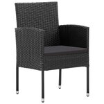vidaXL Chaises de jardin lot de 4 Résine tressée Noir