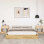 vidaXL Cadre de lit sans matelas 140x200 cm bois massif de chêne
