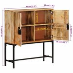 vidaXL Buffet 80x30x95 cm bois de manguier brut massif