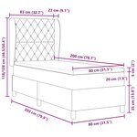 vidaXL Lit à ressorts  matelas vert foncé 80x200 cm en velours.