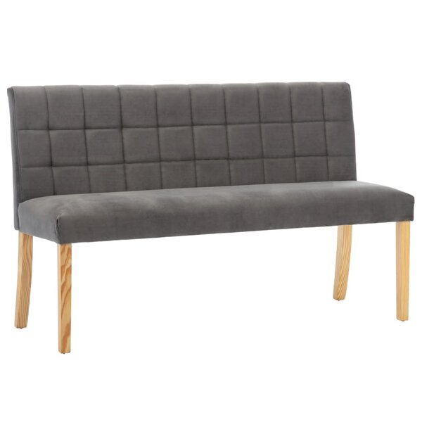 Banc banquette 140 x 56 x 86 cm gris velours 02_0010902