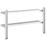 vidaXL Étagère murale 2 niveaux 100x23 5x60cm argenté acier inoxydable