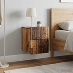 vidaXL Cabinet de chevet mural 2 Pièces Bois ancien 33 x 34 5 x 43 cm