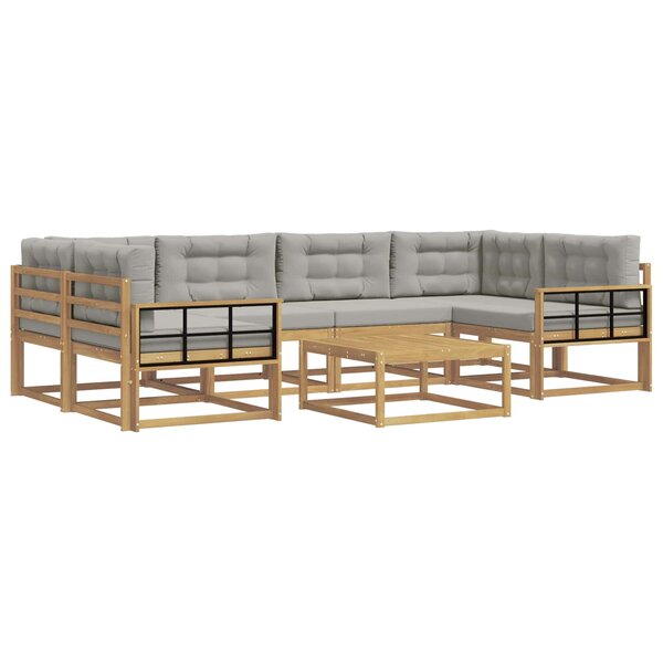 vidaXL Ensemble de canapés d'extérieur 5 pc Blanc et gris clair