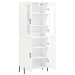 vidaXL Buffet haut Blanc 69 5x34x180 cm Bois d'ingénierie