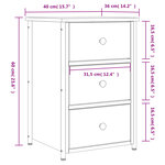 vidaXL Table de chevet sonoma gris 40x36x60 cm bois d'ingénierie