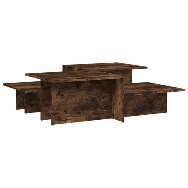 vidaXL Tables basses 2 Pièces Chêne fumé Bois d'ingénierie