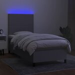 vidaXL Sommier à lattes de lit avec matelas et LED Gris clair 90x200cm