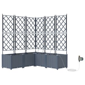Jardinières vidaXL avec système d'irrigation 5 pièces Gris clair