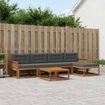 vidaXL Ensemble de canapés d'extérieur 6 Pièces Naturel et Anthracite