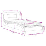 vidaXL Lit avec matelas blanc et noir 90x190 cm similicuir