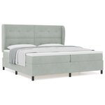 vidaXL Lit à ressorts avec matelas gris clair 200 x 200 cm en velours