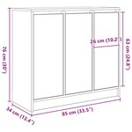 vidaXL Buffet blanc 85x34x76 cm bois d’ingénierie