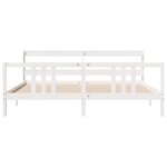 vidaXL Cadre de lit avec tête de lit sans matelas blanc 200x200 cm