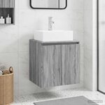 vidaXL Vanité de lavabo mural Sonoma gris 49 5 x 41 x 62 5 cm