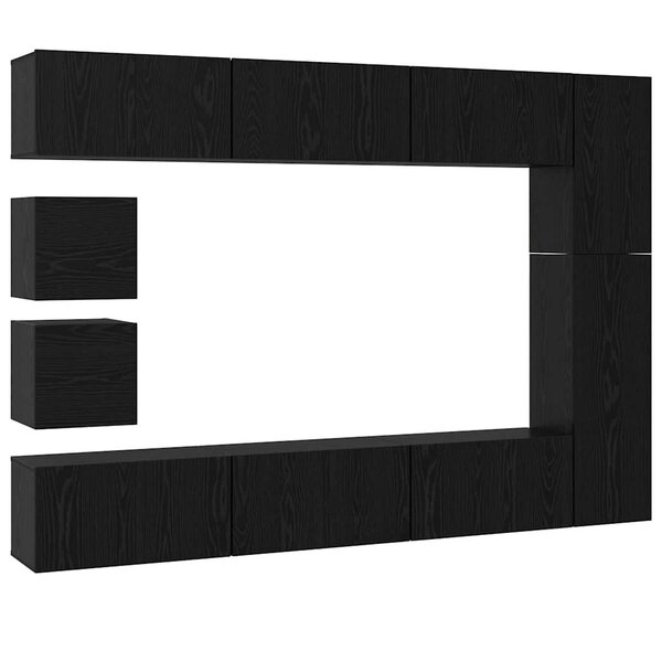vidaXL Ensemble meuble TV 10 Pièces Chêne noir Bois d'ingénierie