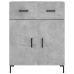 vidaXL Buffet haut Gris béton 69 5x34x180 cm Bois d'ingénierie