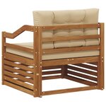vidaXL Canapé d’extérieur Naturel et Beige
