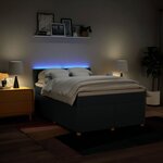 vidaXL Sommier à lattes de lit avec matelas Bleu 140x200 cm Tissu