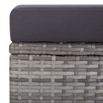 vidaXL Chaise inclinable de jardin avec coussins Résine tressée Gris