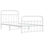vidaXL Cadre de lit métal sans matelas et pied de lit blanc 100x200 cm