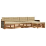 vidaXL Ensemble de canapés d'extérieur 5 Pièces Naturel et Beige