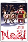 Carte collage joyeux père noël en relief 3d en or doré brillant avec enveloppe