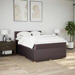 vidaXL Sommier à lattes de lit avec matelas Marron foncé 140x190 cm