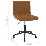Vidaxl chaises pivotantes à manger lot de 2 marron velours