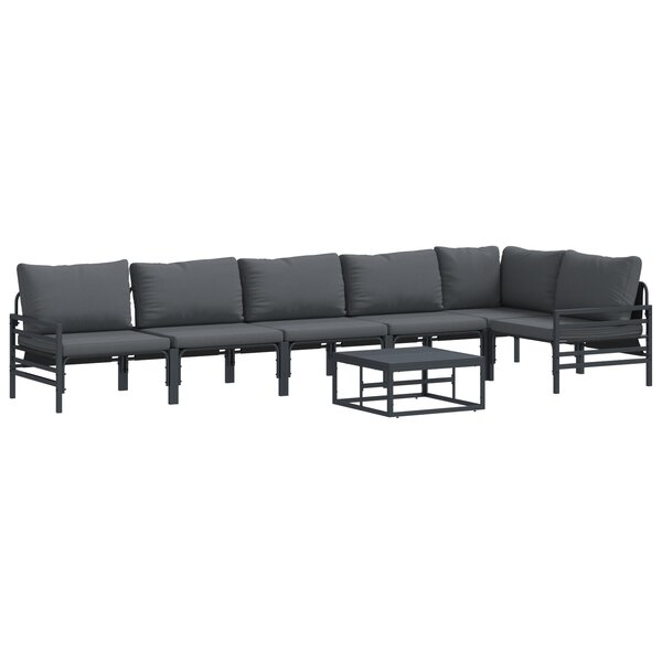 vidaXL Ensemble de canapé de jardin 7 Pièces Anthracite Acier