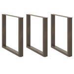 vidaXL Pieds de table à manger en U 3 pièces acier naturel 90 x (72-73) cm