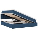 vidaXL Lit de rangement LED avec matelas Bleu 160 x 200 cm Tissu