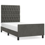 vidaXL Cadre de lit avec tête de lit Gris foncé 100x200 cm Velours