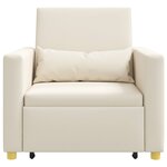 vidaXL Canapé-lit escamotable simple Blanc crème 90 x 165 x 87 cm