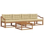 vidaXL Ensemble de canapés d'extérieur 5 Pièces Naturel et Beige