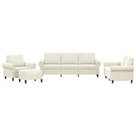 vidaXL Ensemble de canapés 4 Pièces avec coussins Crème Velours