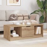 vidaXL Table basse chêne artisanal 100 x 50 x 36 cm Bois d'ingénierie