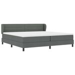 vidaXL Lit à ressorts avec matelas Gris foncé 200 x 200 cm tissu