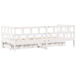 vidaXL Lit de jour et tiroirs sans matelas blanc 90x200 cm bois massif